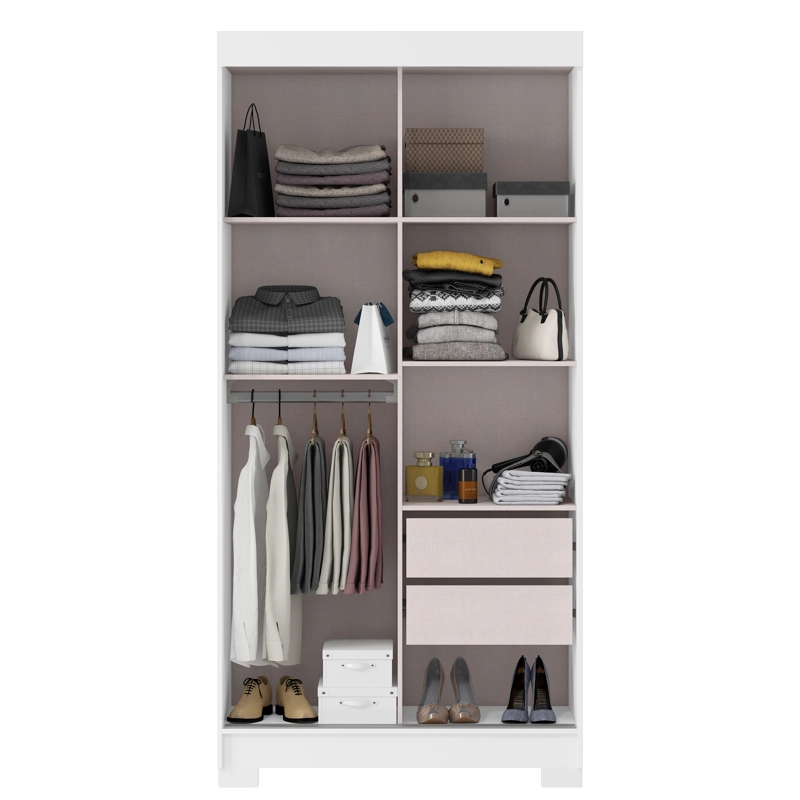 CLOSET 2 PUERTAS CORREDERA LUMIÈRE 190 X 91,7 X 46,5 BLANCO NIEVE - 5
