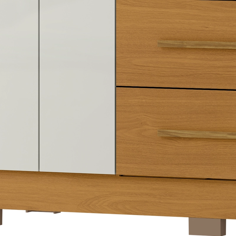 CLOSET 4 PUERTAS 3 CAJONES VERSALLES 190 X 152,4 X 46,5 CINAMOMO/ OFF WHITE - 5