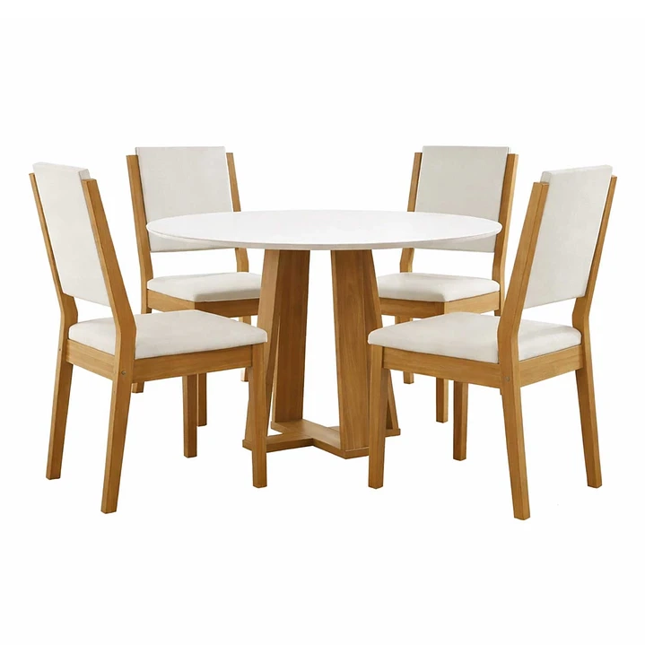 JUEGO DE COMEDOR 4 SILLAS STYLE VIDRIO 1.0 BEIGE - 2