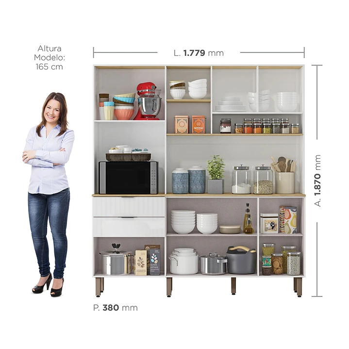KIT MUEBLE DE COCINA MAGNOLIA BLANCO NIEVE 195 X 177,9 X 38 - 6