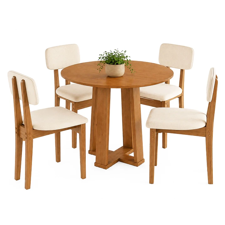 JUEGO DE COMEDOR ARTEMIS 4 SILLAS 1.0 BEIGE - 2