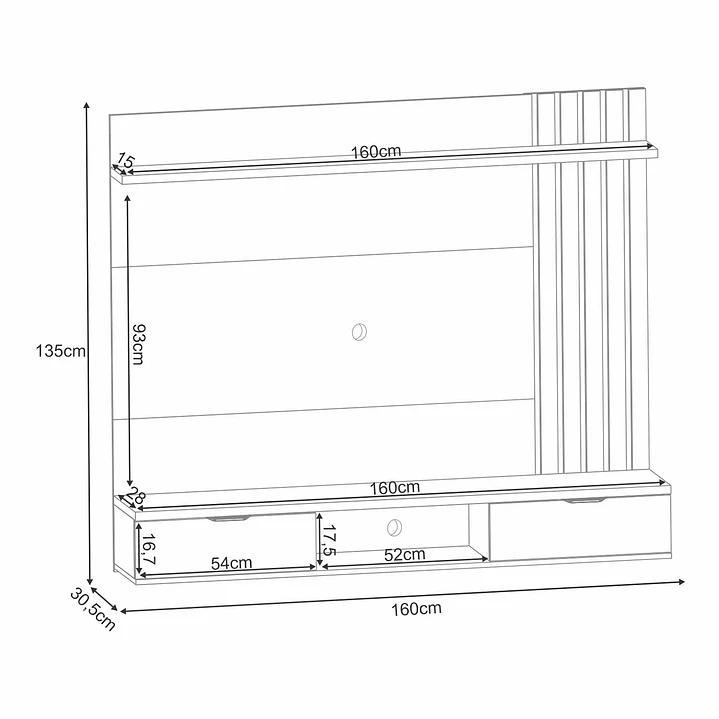 HOME PANEL MONACO TV 55' 1.6 CASTAÑO OFF WHITE - 5