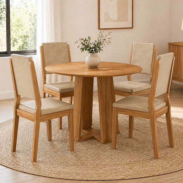 JUEGO DE COMEDOR 4 SILLAS RAVELLO 1.0 CAFE - 1