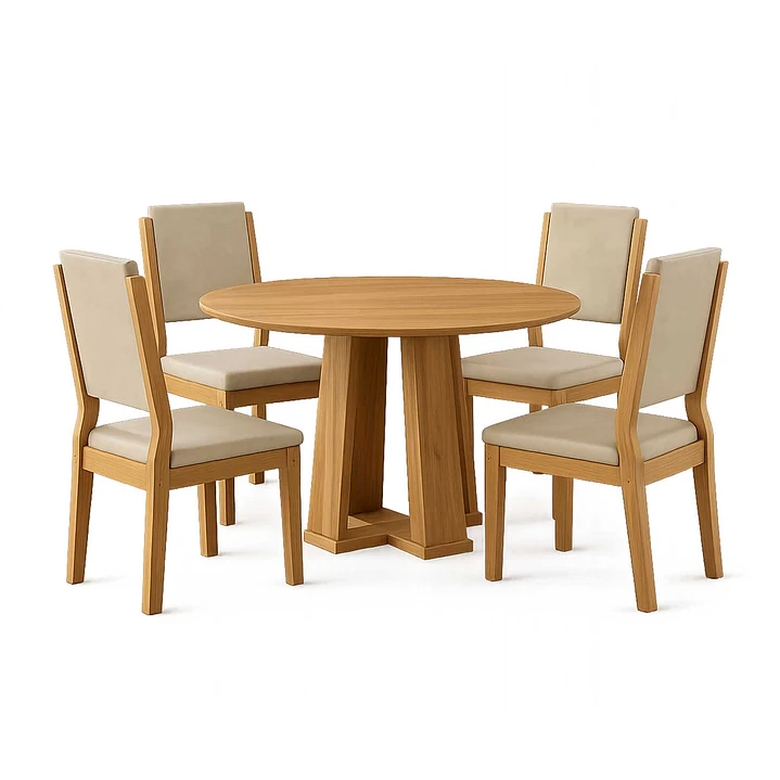 JUEGO DE COMEDOR 4 SILLAS RAVELLO 1.0 CAFE - 2