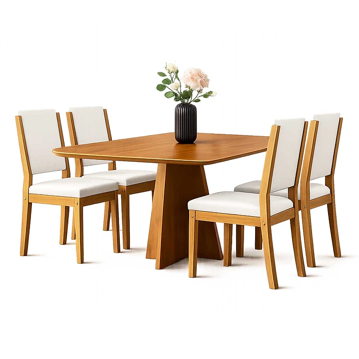 JUEGO DE COMEDOR 4 SILLAS SUSPIRO 1.2 BEIGE - 2
