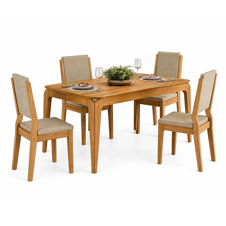 JUEGO DE COMEDOR 4 SILLAS AREZZO 1.20 CAFE - 2