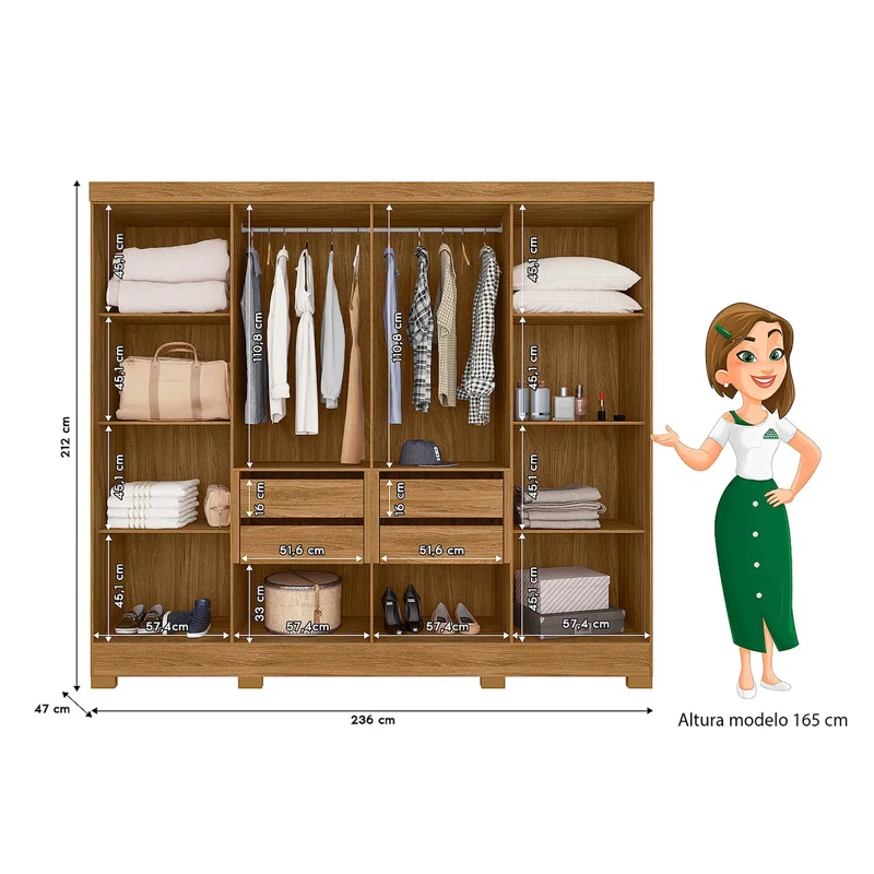 CLOSET 8 PUERTAS DIPLOMATA FREIJO OFF WHITE. - 4
