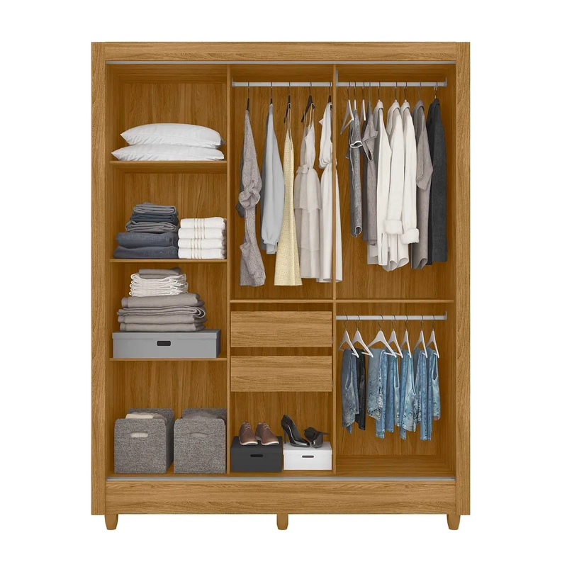 CLOSET 3 PUERTAS BOLIVIA FREIJO OFF WHITE CON ESPEJO. - 2