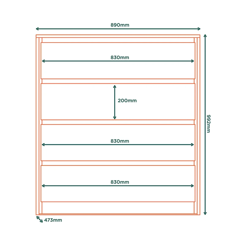 COMODA NOËLLE 4 CAJONES BLANCA 99,2 X 89 X 47,4 - 5