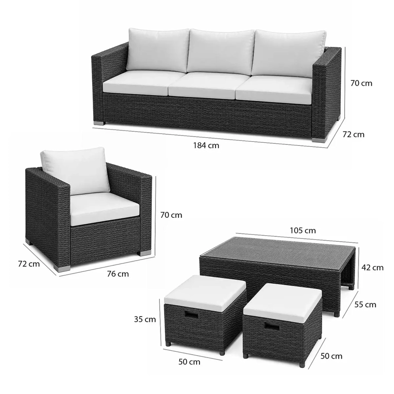 JUEGO DE TERRAZA GALES CON SOFA 3C CHOCOLATE - 10