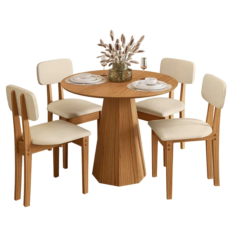 JUEGO DE COMEDOR 4 SILLAS ISIS CINAMOMO 1.0 BEIGE - 2