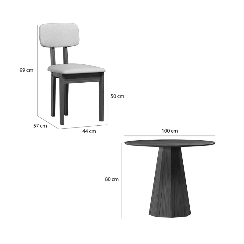 JUEGO DE COMEDOR 4 SILLAS ISIS CINAMOMO 1.0 BEIGE - 5