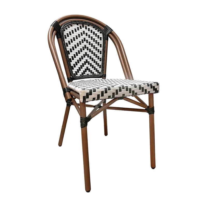 SILLA PARISINA CHEVRON BLANCO/NEGRO 4 UNIDADES - 3
