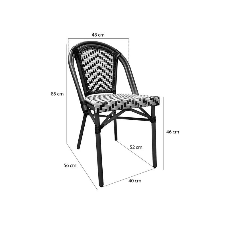 SILLA PARISINA CHEVRON BLANCO/NEGRO 4 UNIDADES - 7
