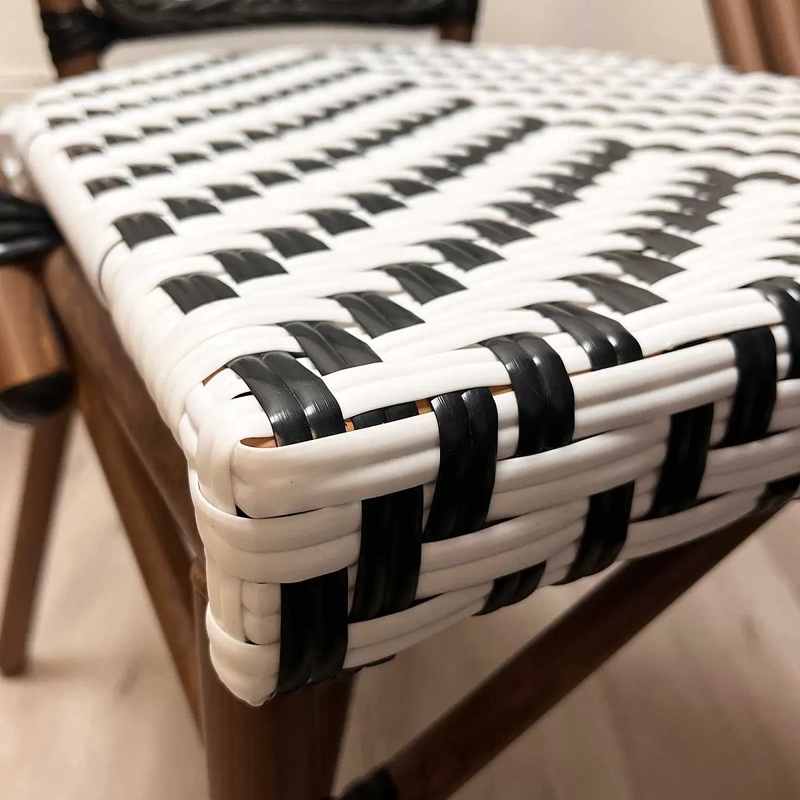 SILLA PARISINA CHEVRON BLANCO/NEGRO 2 UNIDADES - 5