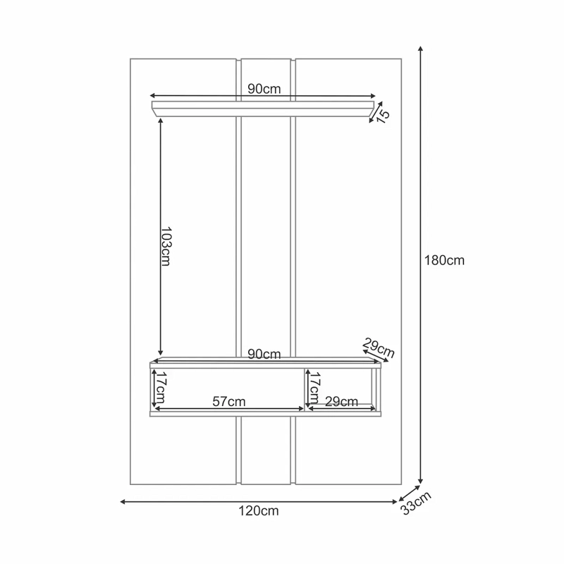 HOME TV 50 PANEL MASTER 1.2 CINAMOMO OFF WHITE - 5