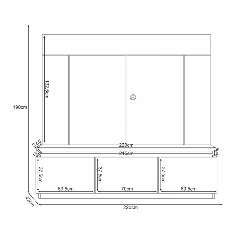 HOME TV 85' HORIZON LUZ LED 2.2 CINAMOMO - 5
