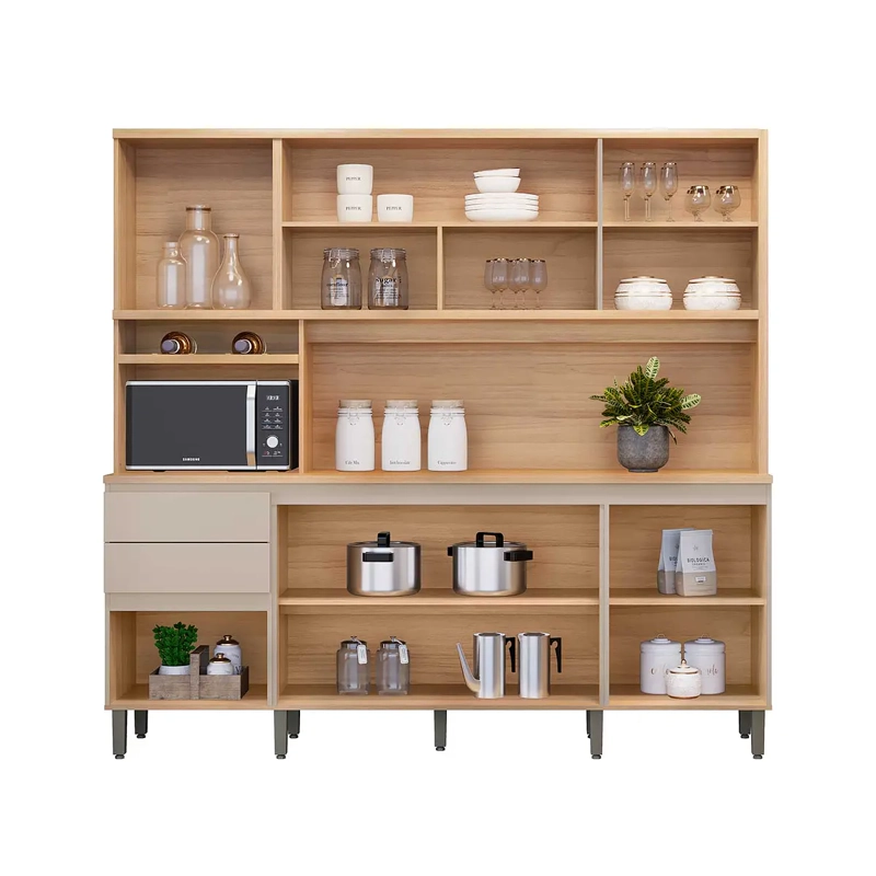 KIT COCINA AUSTIN 2.20M JEQUITIBA GRIS MATTE - 2