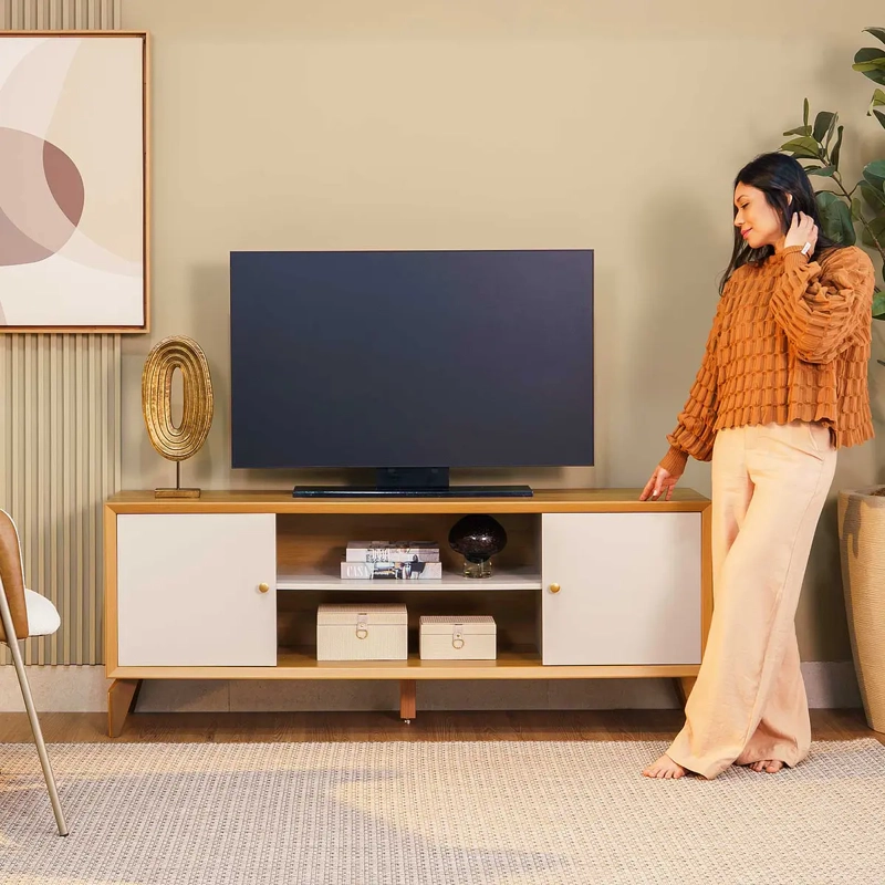 RACK PORTO TV 70 JEQUITIBA OFF WHITE - 2