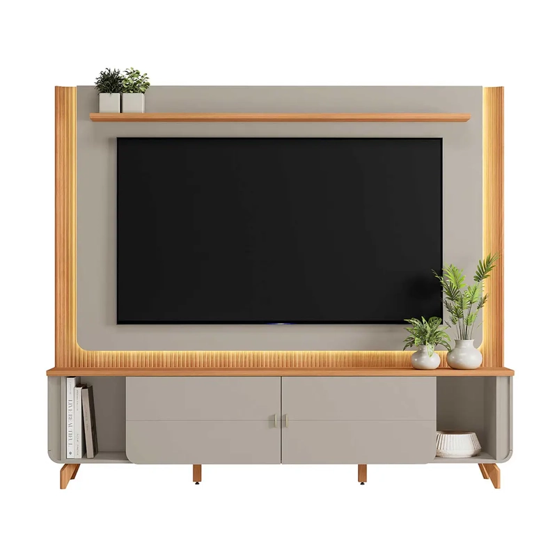 HOME THEATER MILANO TV 75 LUZ LED CINAMOMO GRIS - 3
