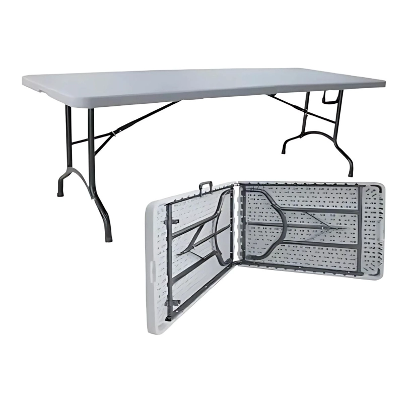 MESA TODODESCUENTO PLEGABLE 180 CM FACIL ARMADO BLANCO - 5