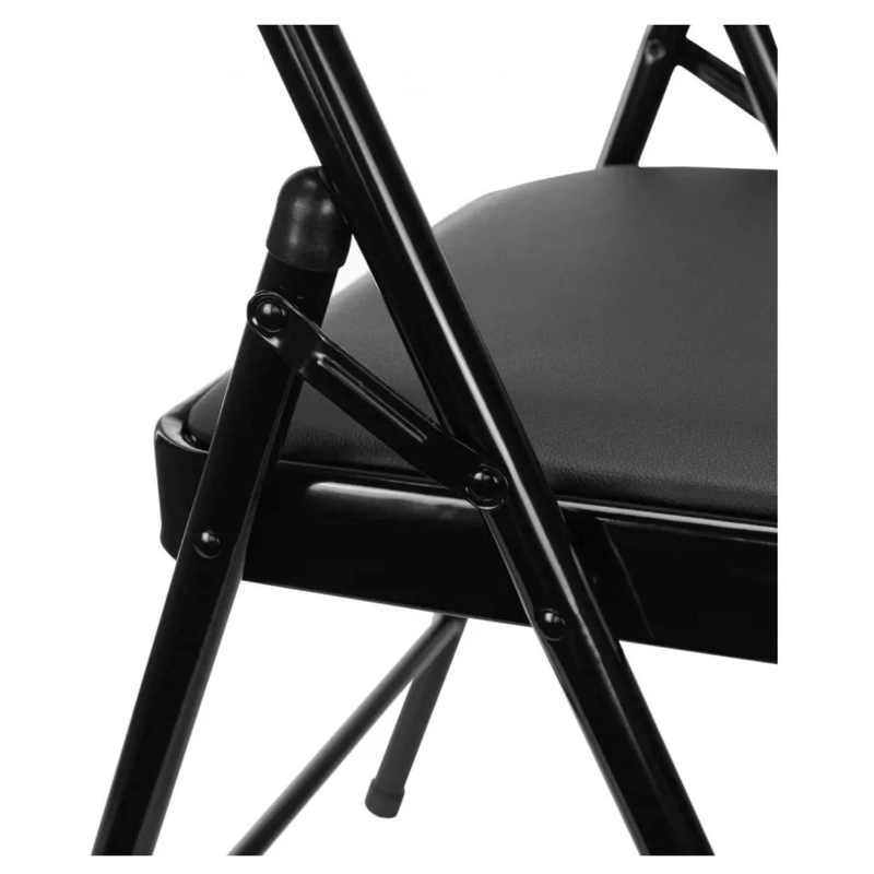 SILLAS PLEGABLE NEGRA PACK 6 METÁLICA ACOLCHADA EVENTOS MATRIMONIO OFERTA - 5