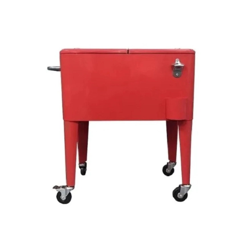 COOLER RETRO ROJO CON RUEDAS - 2