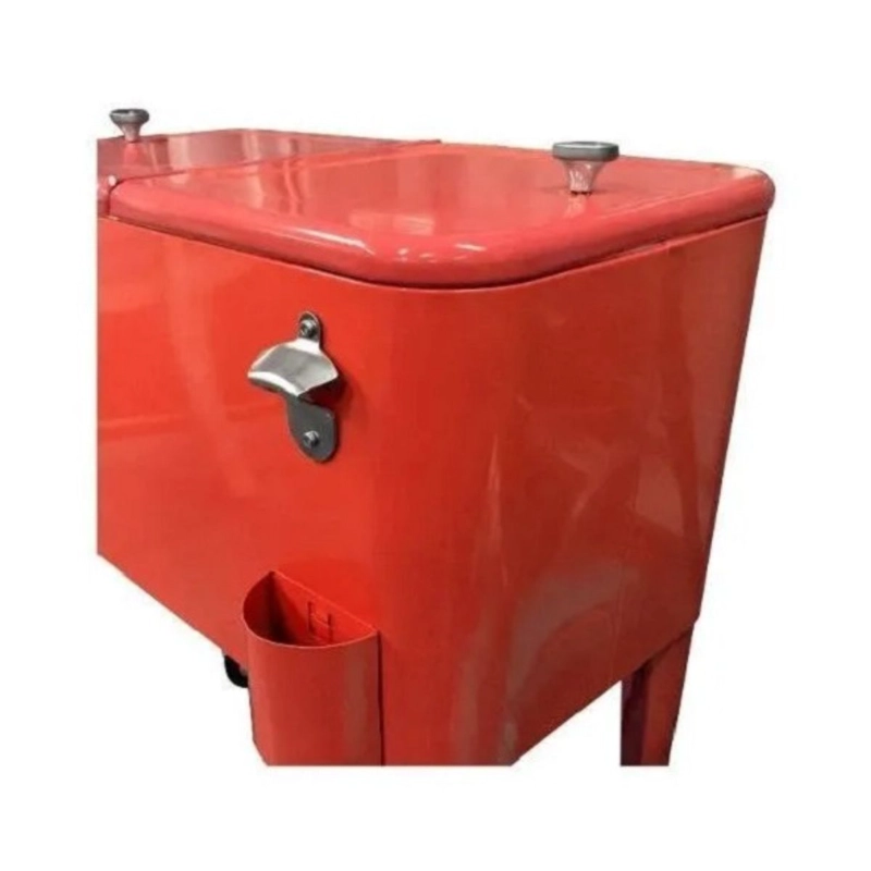 COOLER RETRO ROJO CON RUEDAS - 3