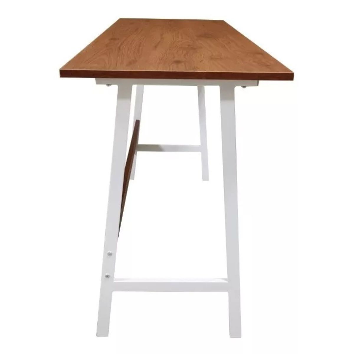 ESCRITORIO SIMPLE METÁLICO ESTILO INDUSTRIAL- CAFÉ/BLANCO - 3
