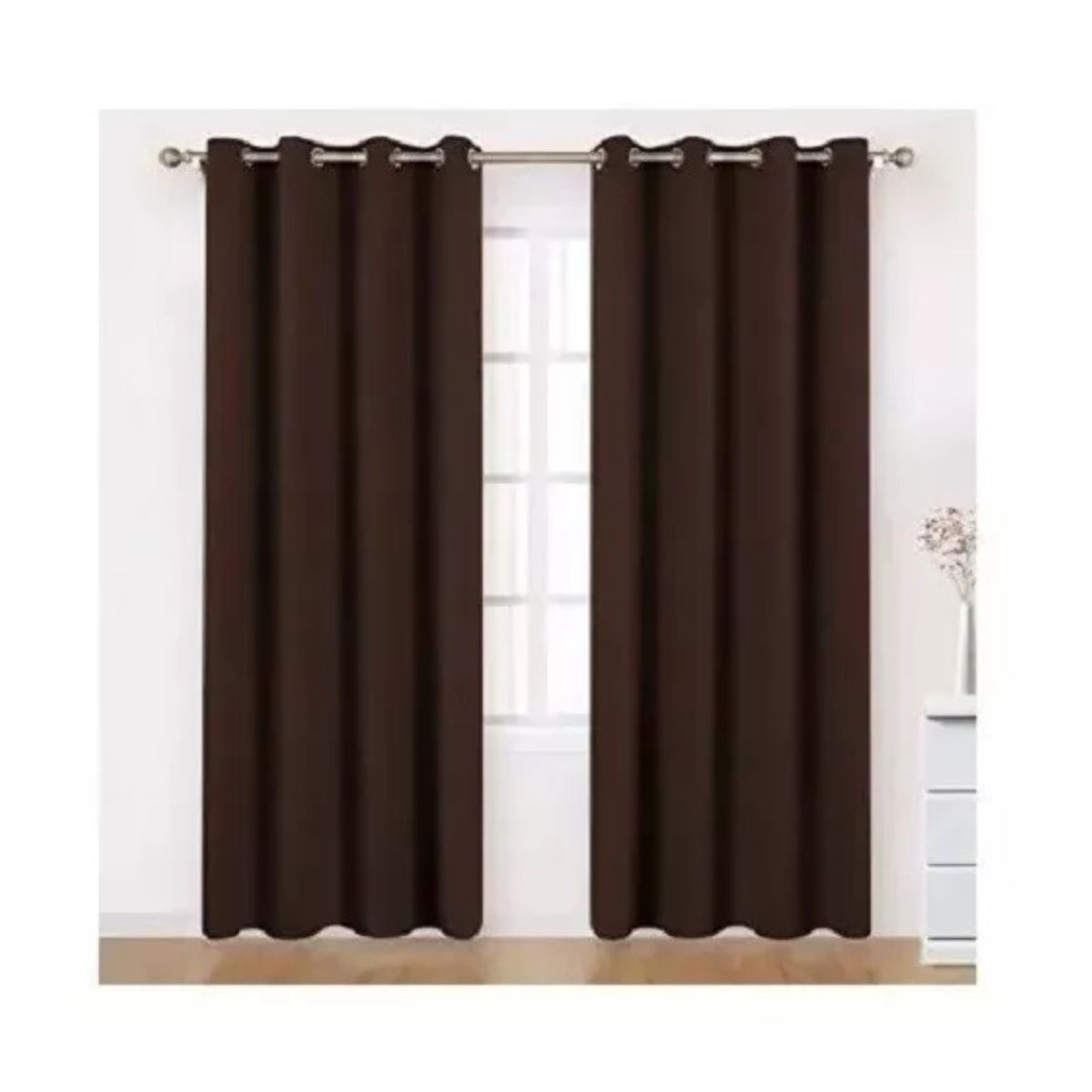 CORTINA DE PAÑO SEMI BLACKOUT 140X240CM 2 PAÑOS- CAFE - 1