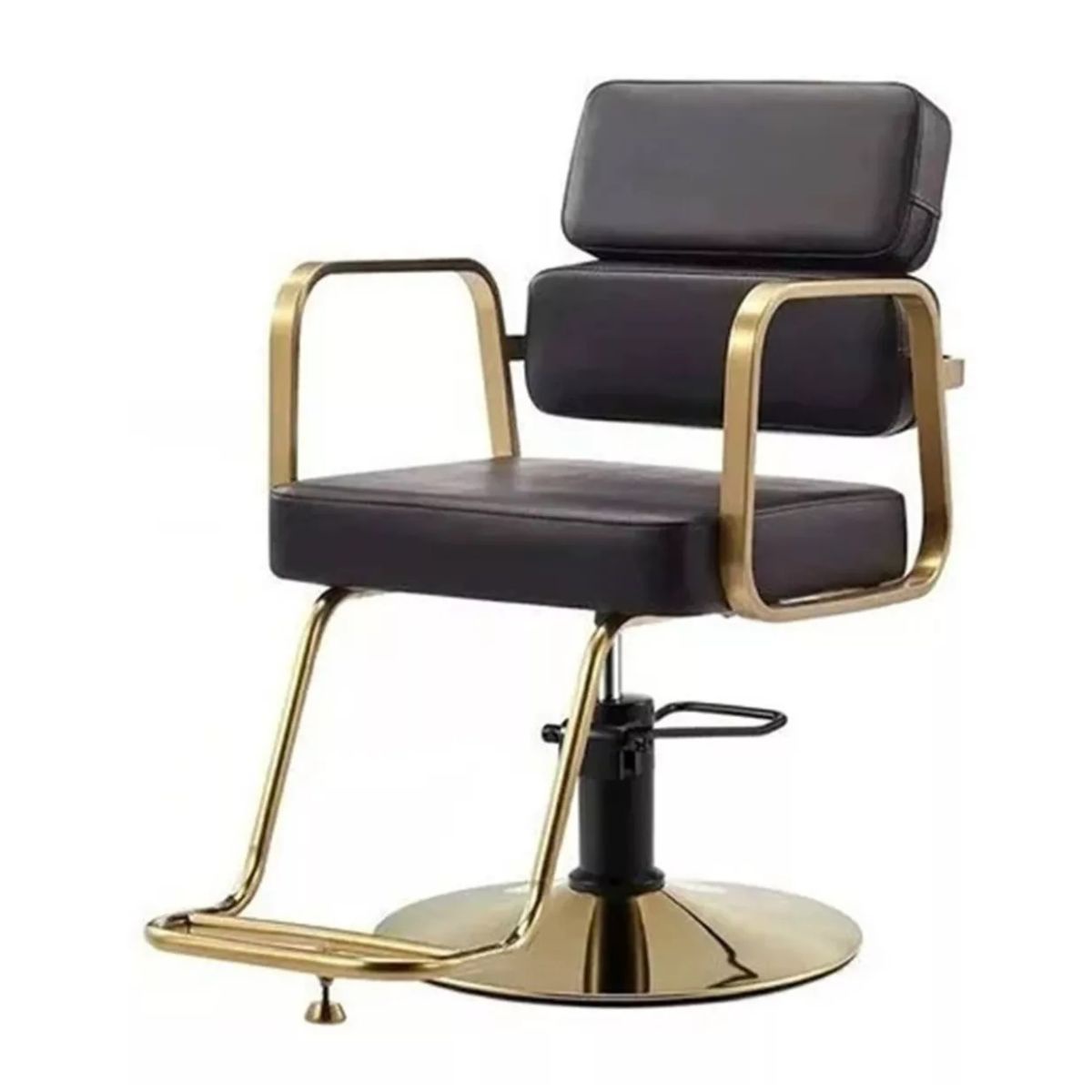 SILLA TODODESCUENTO NEGRO/ DORADO BARBERO SALON PELUQUERIA PROFESIONAL VINTAGE - 1