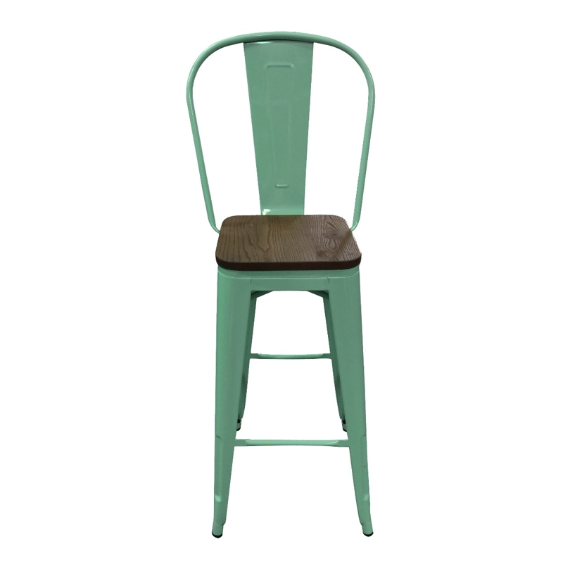 PISOS TODODESCUENTO TOLIX TURQUESA PACK 4 ASIENTO MADERA BAR TABURETE - 2