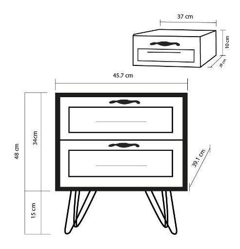 VELADOR TODODESCUENTO MADERA CAFÉ GIBSON MUEBLE FIERRO HOGAR DORMITORIO - 4