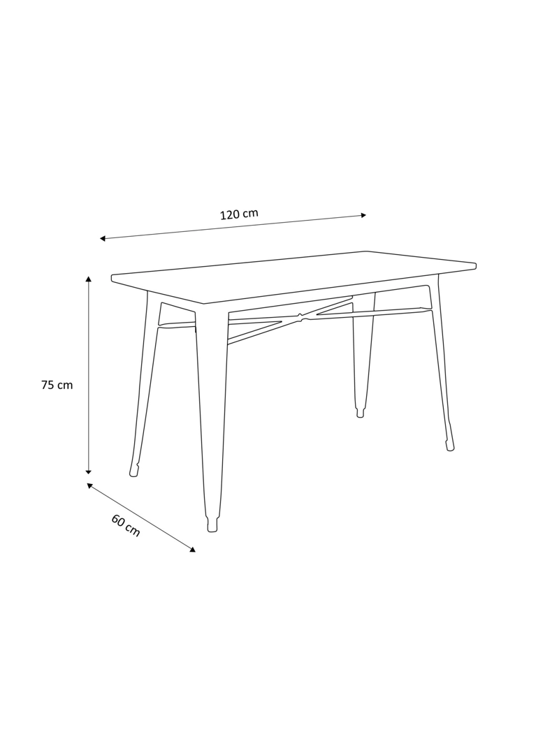 MESA TODODESCUENTO RECTANGULAR TOLIX 120X60CM BAR PUB MUEBLE DISEÑO MADERA - 3