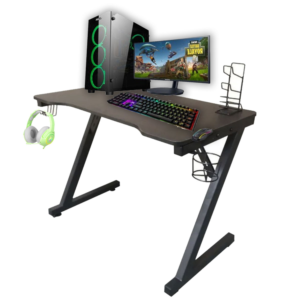 ESCRITORIO GAMER PROFESIONAL MODELO Z 120 X 60 X 75 CM NEGRO - 2