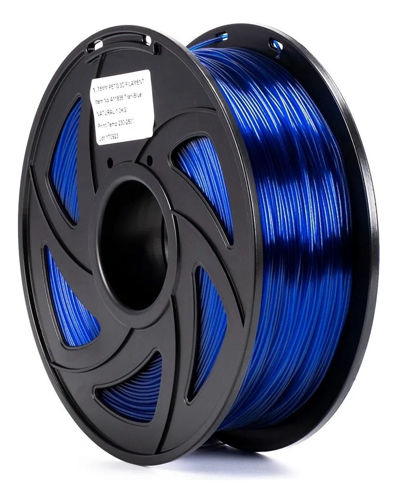 FILAMENTO 3D PETG TRONXY DE 1.75MM 1KG AZUL TRANSPARENTE - 3