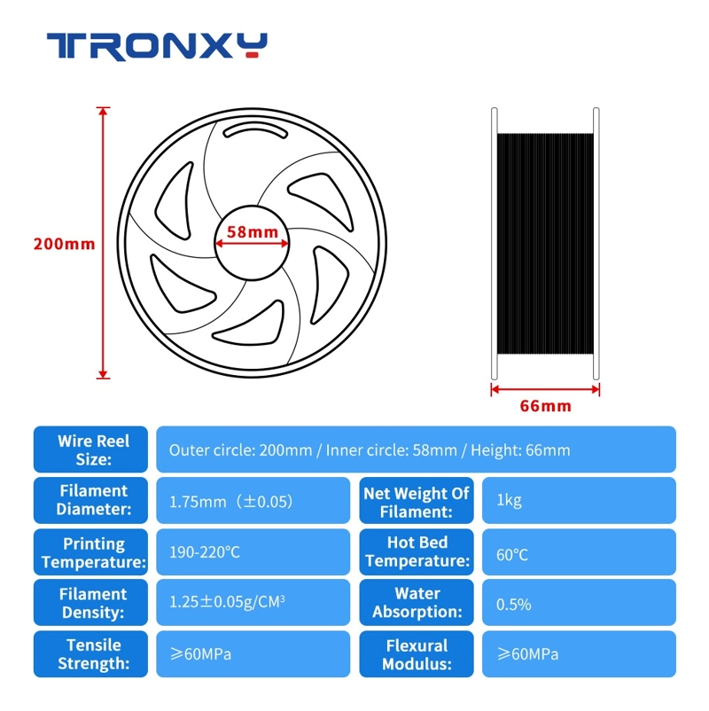 FILAMENTO 3D TRONXY PLA + DE 1.75MM Y 1KG- MARRON - 3