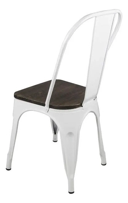 SILLA TODODESCUENTO LIBRE DISPOSICIÓN MADERA BLANCO TOLIX ASIENTO DE OSCURO - 4