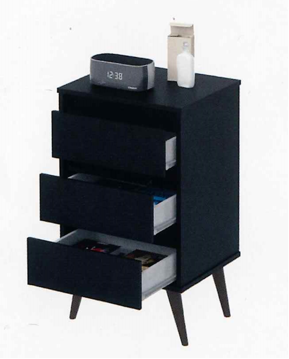VELADOR TODODESCUENTO MDF NEGRO MESA NOCHE MOD ODIN MUEBLE DORMITORIO - 1