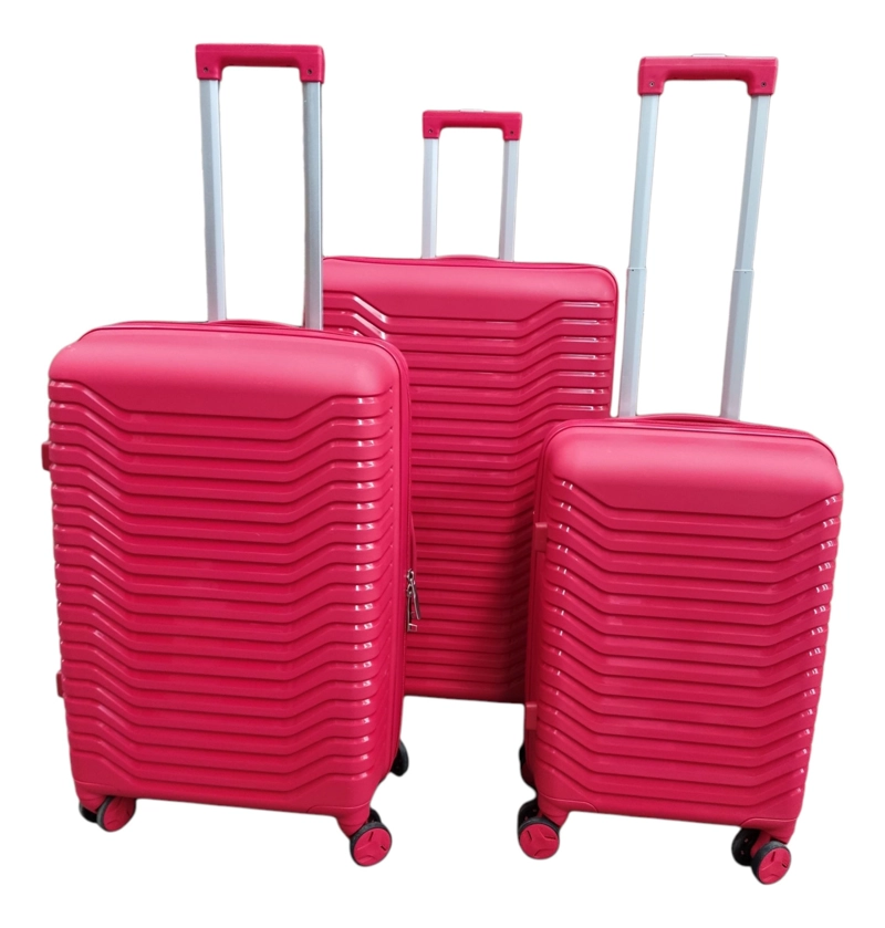 SET 3 MALETAS ABS RUEDAS 360° ROJO - 3