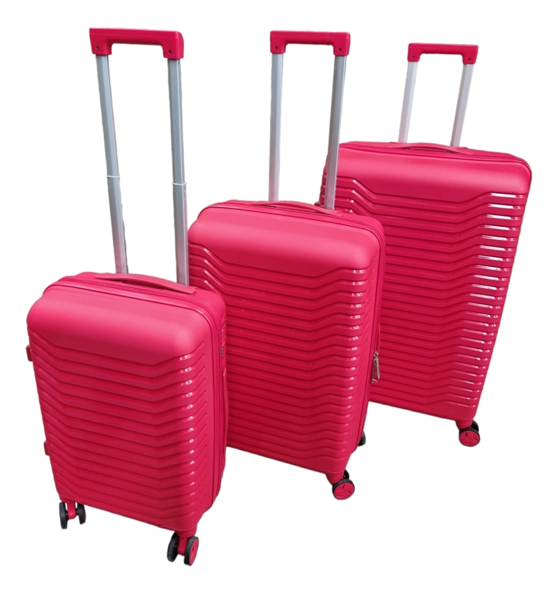 SET 3 MALETAS ABS RUEDAS 360° ROJO - 4