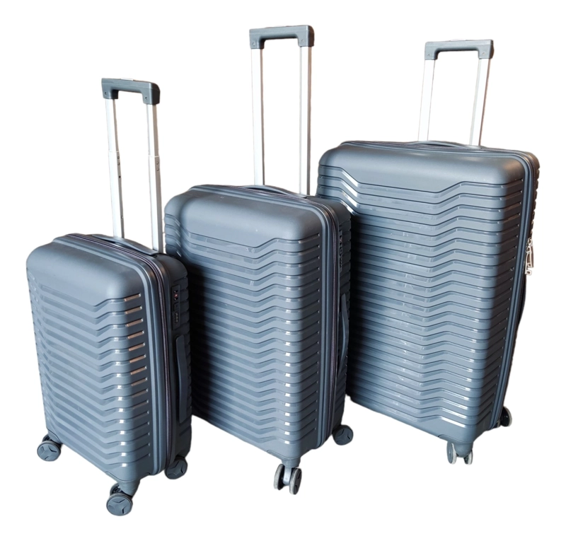 SET 3 MALETAS ABS TURQUESA RUEDAS 360° MEDIDAS ESTANDAR TODODESCUENTO - 2