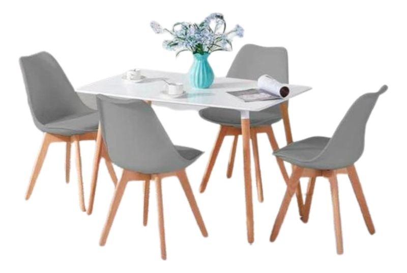 PACK TODODESCUENTO LIBRE DISPOSICIÓN GRIS 4 SILLAS TULIP COMEDOR BAR NEGOCIO - 4