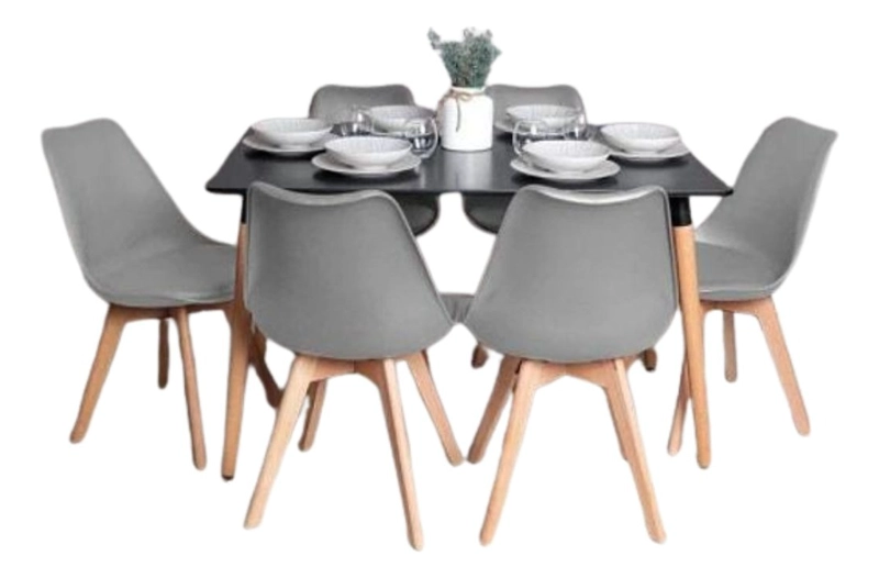 PACK TODODESCUENTO LIBRE DISPOSICIÓN GRIS 4 SILLAS TULIP COMEDOR BAR NEGOCIO - 6