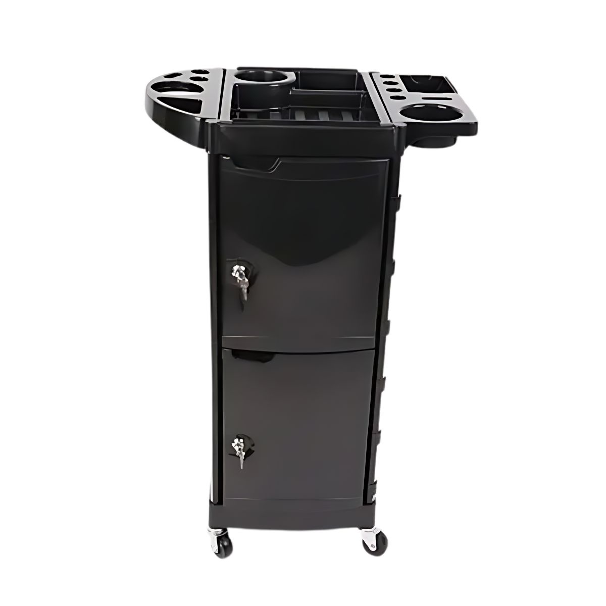 CARRO AYUDANTE TODODESCUENTO 45 CM X 86 CM PELUQUERIA 6 GAVETAS CON CERRADURAS NEGRO TD! - 2