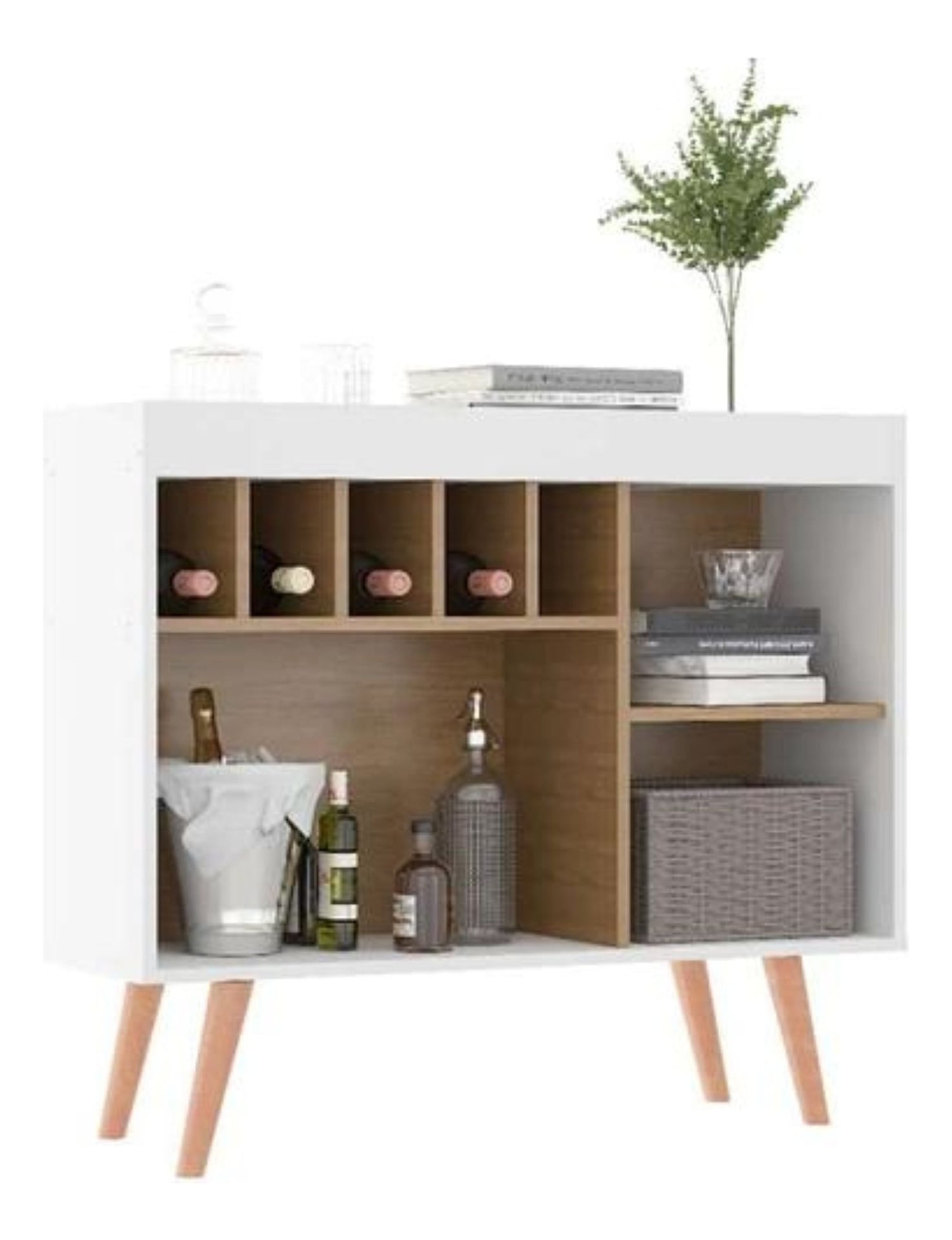 BAR TODODESCUENTO APARADOR ARMARIO BODEGUERO LIVING RETRO TD BLANCO - 1