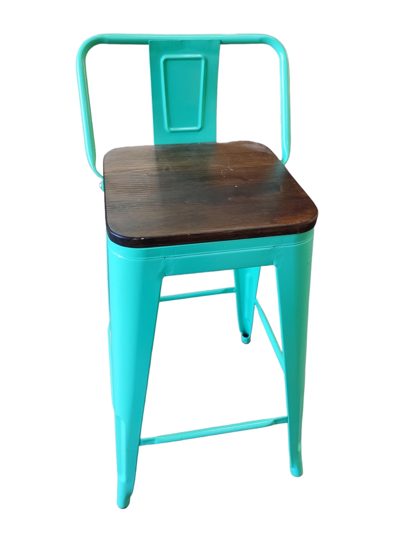 PACK TODODESCUENTO MENTA 4 PISOS TABURETES TOLIX 66 CM BASE MADERA OSCURA - 4
