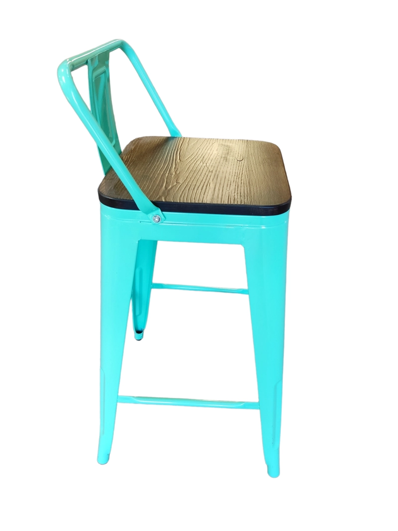 PACK TODODESCUENTO MENTA 4 PISOS TABURETES TOLIX 66 CM BASE MADERA OSCURA - 6