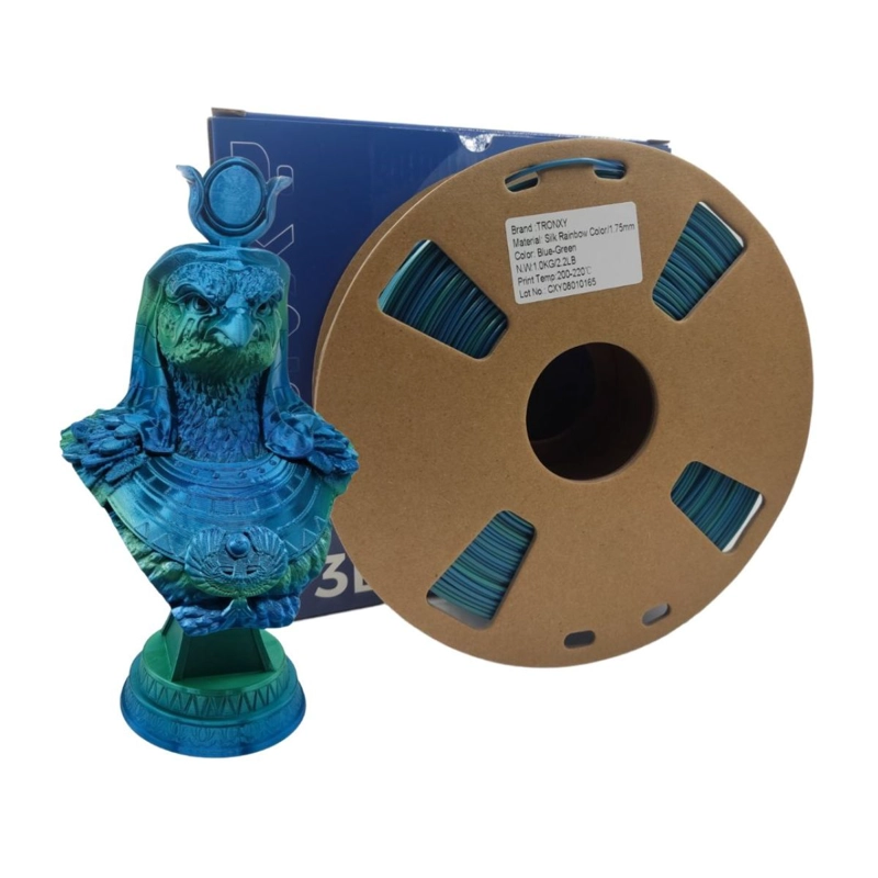 FILAMENTO TRONXY PLA+SILK (RAINBOW) BLUE/GREEN - 1