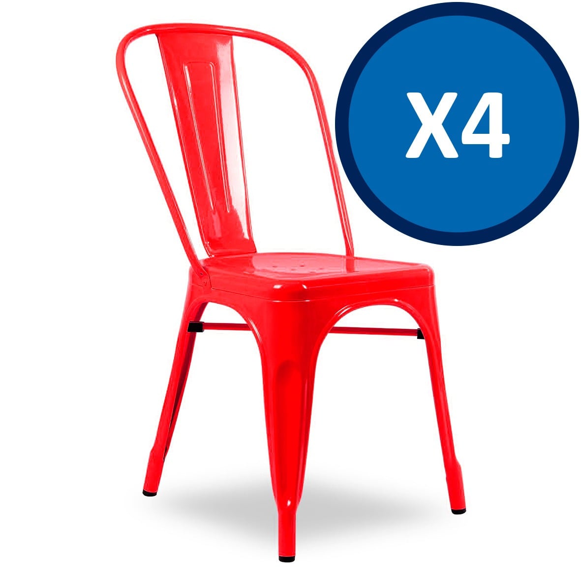 PACK TODODESCUENTO ROJO 4 SILLAS TOLIX COMEDOR EVENTO RESTAURANT - 4